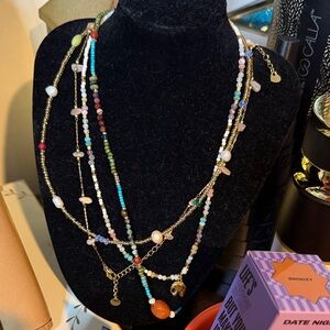 Multicolor Natural Stone Beaded Necklace